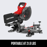 CRAFTSMAN V20 Miter Saw Kit, 7-1/4 inch, Cordless, Battery and Charger Included (CMCS714M1) Craftsman