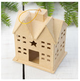 Factory Direct Craft Set of 4 Ready to Decorate Paper Mache Primitive Saltbox Ornaments - 2-1/4 Inches W x 5 Inches H Factory Direct Craft