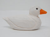 Selsela Pekin Duck Figurine Wood Statue Miniature Handmade Art Decoy Mini Carved Bird Decor Drake Male Small Animals Collectible Selsela