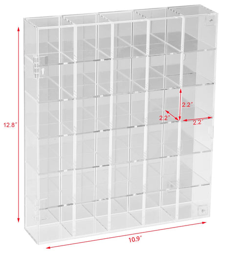 Adjustable Rock Display Case Clear Acrylic Collection Box with Mirrored Arrowhead Stones Storage Display Case Mineral Crystal Collectibles Holder FireOrange