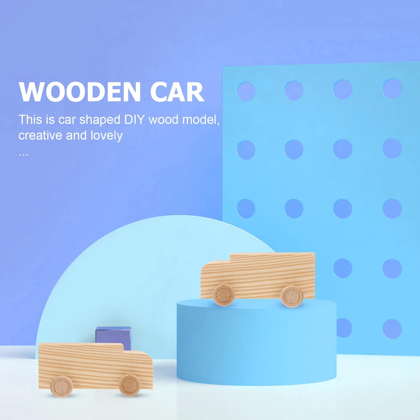 SUPVOX Kids Truck Toys 4pcs Unfinished Wooden Cars Unpainted Wood Ornamet Car Toys for DIY Craft Painting Art Project Kids Car Toys - WoodArtSupply