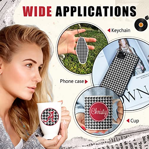 Tintnut Houndstooth Permanent Vinyl Roll - 12 inch x 5ft, Patterned Adhesive Vinyl Compatible with Cricut Machine, Black and White Permanent Outdoor Tintnut