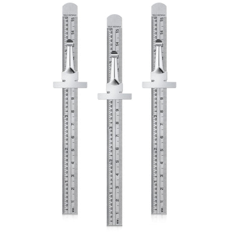 6 Inch 15 cm Pocket Ruler Flexible Precision Stainless Steel Ruler with Detachable Clips Stainless Steel Pocket Clip Scale Gauge Ruler Metric British Frienda