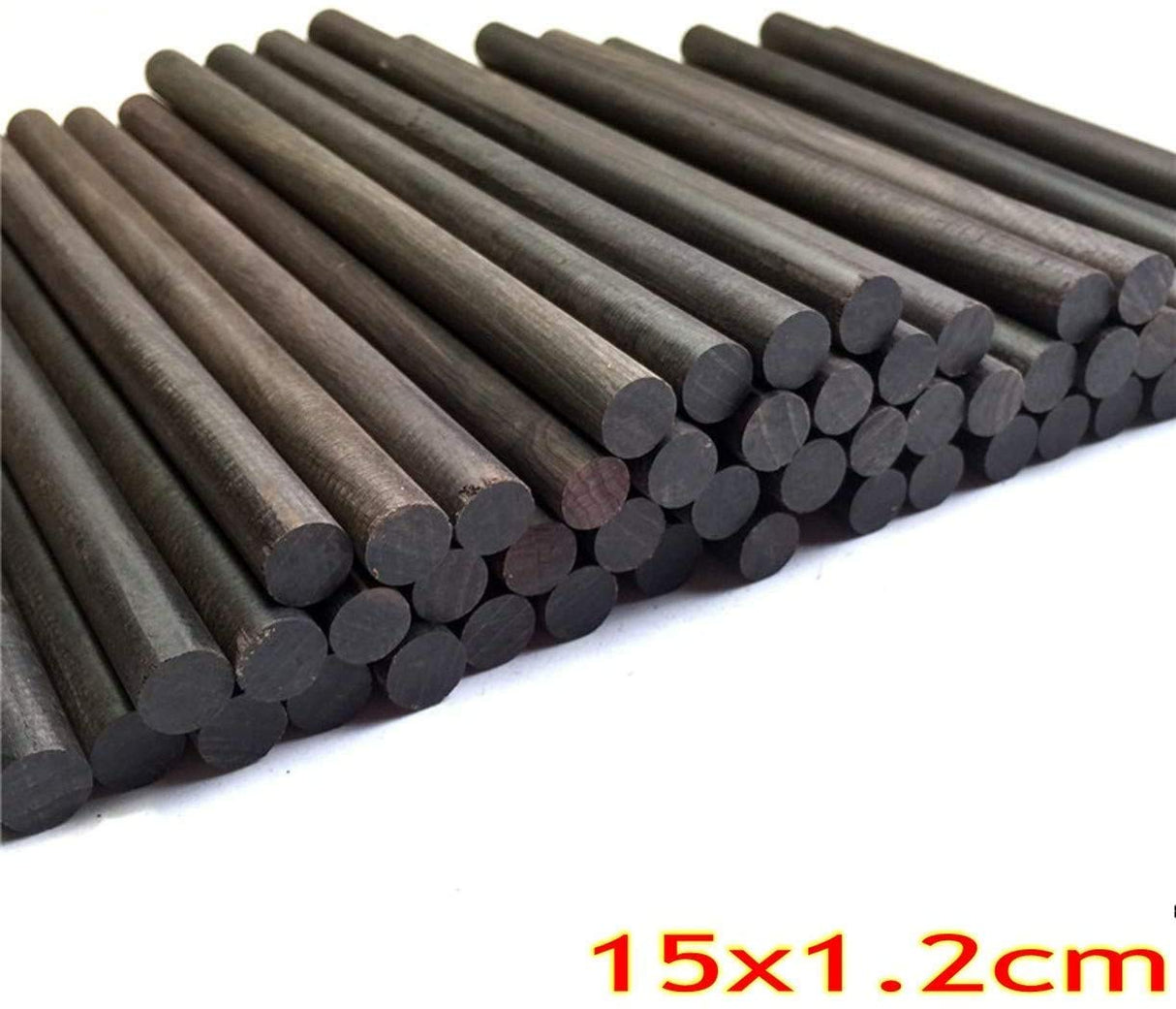 CHENGYIDA 10-Pack 15x1.2cm African Blackwood Ebony Dowel Pins Wood Lumber Turning Blanks Pen Making Round Stick Pen Make Blanks Wood Handle CHENGYIDA