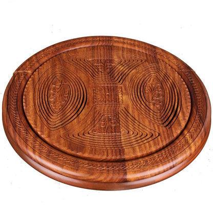 Handmade Wood Carving Fruit Plate -Wooden Fruit Basket, Foldable Bamboo Dried Fruit Basket Collapsible Bread Nuts Baskets, Fruit Gift Basket - - WoodArtSupply