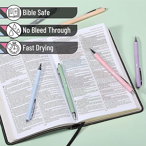 Mr. Pen Retractable Gel Pens - 6 Pack Assorted Colors No Bleed Bible Journaling Pens