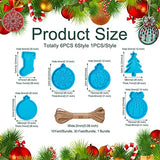 Boutigem 6Pcs Christmas Theme Pendant Silicone Molds Xmas Socks Ring Bell Epoxy Resin Mould with Jute Cord for Keychain Christmas Tree Ornaments DIY Boutigem