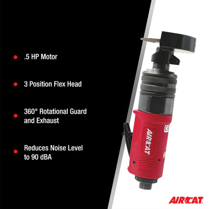 AIRCAT Pneumatic Tools 6530: .5 HP 3-Inch Flex Head Cut-Off Tool 18,000 RPM Free Speed