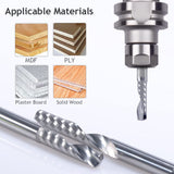 CNC Router Bits,Engraving Bits,End Mill Milling Cutter,Single Flute Spiral Upcut Router Bit,1/8 Shank,Tungsten Steel Engraving Carving Tool Kit for HOZLY