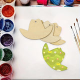 30 Pieces Wooden Cowboy Hat Tags Unfinished Wood Hanging Cowboy Hat Tags Natural Blank Wooden Hat Cutouts Labels DIY Wooden Cowboy Hat Tags with Xonzmmk