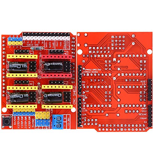 DAOKI CNC Shield V3.0 Expansion Board Kit with Board for Arduino, 4PCS DRV8825 Stepper Motor Driver and Heatsink, 10PCS Jumper Cap, USB Cable for DAOKI
