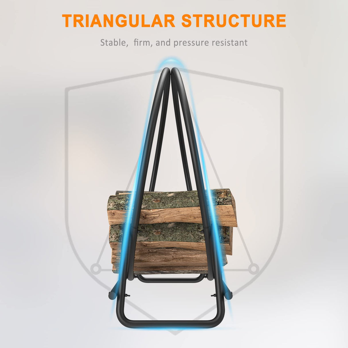 Mr IRONSTONE 41 inch Firewood Rack, Firewood Log Hoop for Indoor Fireplace Wood Storage Ring, Round Tubular Steel for Patio Deck Metal Log Holder Mr IRONSTONE