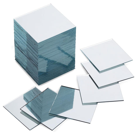Bright Creations 60-Pack Square Mirror Tiles, 2-Inch Small Mirrors for Crafts, Wall Decor for Bedroom, Kitchen, Entryway, or Bathroom, Home Bright Creations