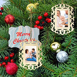 yueton 12PCS Blank Unfinished Wooden Picture Frames Wood Photo Frame with Jute Rope for DIY Crafts, Home Decoration, Christmas Tree Hanging yueton