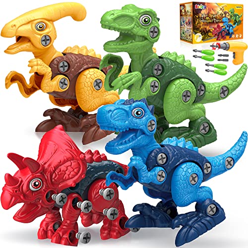 BAODLON Dinosaur Toys for 3 4 5 6 7 Year Old Boys, Take Apart Dinosaur Toy for Kid 3-5 5-7 Building Toy with Electric Drill, Learning Educational - WoodArtSupply