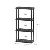 IRIS USA 4-Tier Shelving Unit, 48" Fixed Height, Medium Storage Organizer for Home, Garage, Basement, Shed and Laundry Room, 24"W x 12"D x 48"H, Made IRIS