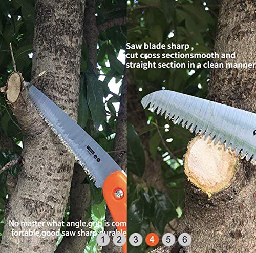 Edward Tools 7” Folding Saw - Heavy Duty Harden Triple Razor Tooth Steel - Hand Saw for Camping, Pruning, Backpacking, Survival, Outdoors, Gardening, Edward Tools