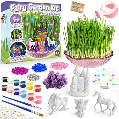 Bloonsy Unicorn Fairy Garden Kit for Kids | Light Up Fairy Unicorn Terrarium Kit | Science STEM Toys Presents | Unicorn Arts and Crafts Stuff for - WoodArtSupply