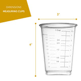 Prestee 50 Disposable Measuring Cups 8 Oz - Resin Epoxy Measuring Cups & Mixing Cup - Plastic Measuring Cups for Liquids - Liquid Mixing Cups - Dry Prestee