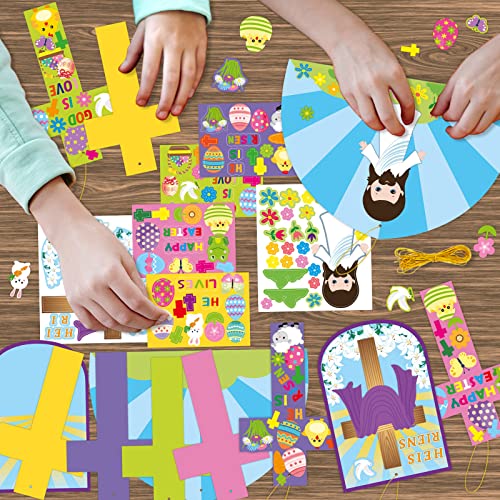 FANCY LAND Easter Crosses Craft Kits for Kids Easter Religious Crafts Christian Sunday School Activities 30Pack FANCY LAND