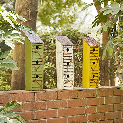 Glitzhome Wooden Three-Tier Hanging Distressed Garden Bird Houses for Outside 18" H glitzhome