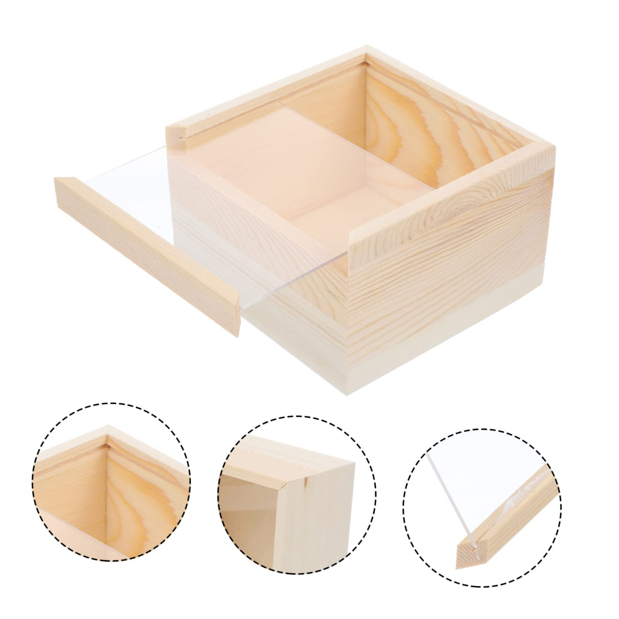 Anneome Box Storage Wooden Box Decorative Treasure Chest Gift Packing Piggy Bank for Adults Tray Decorations Adult Piggy Bank Clear Lid Wood Jewelry Anneome