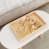 MONT PLEASANT Montessori Toys Sensory Bin Toys for 1 Year Old Toddlers, 11pcs Wooden Waldorf Toys Wooden Scoops and Tongs for Transfer Work and Fine MONT PLEASANT