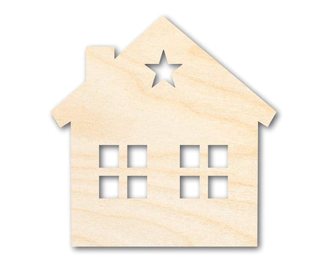 Unfinished Wood House Silhouette Shape - Craft - up to 36" 18" / 1/4" 24 Hour Crafts