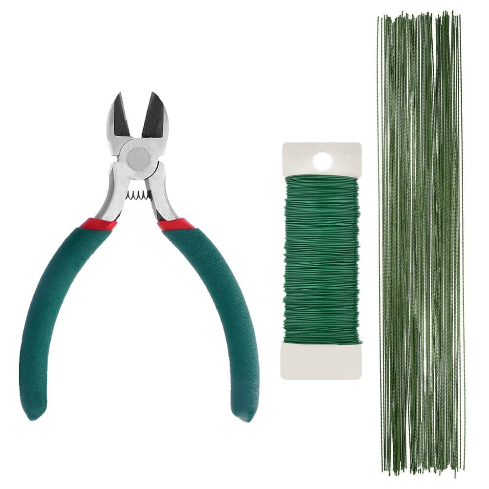 Paxcoo Floral Tape and Floral Wire Arrangement Tools Kit with Wire Cutter 26 Gauge Stem Wire and 22 Gauge Paddle Wire for Bouquet Stem Wrap Florist PAXCOO
