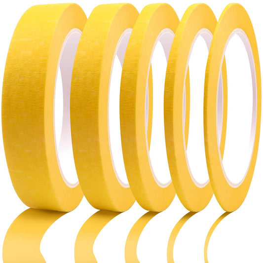 DOAY 5 Rolls Pinstripe Tape - Masking Tape 1/16", 1/8", 1/4", 1/2", 3/4" - Thin Painters Masking Automotive Tape for DIY, Car, Auto, Paint, Art, - WoodArtSupply