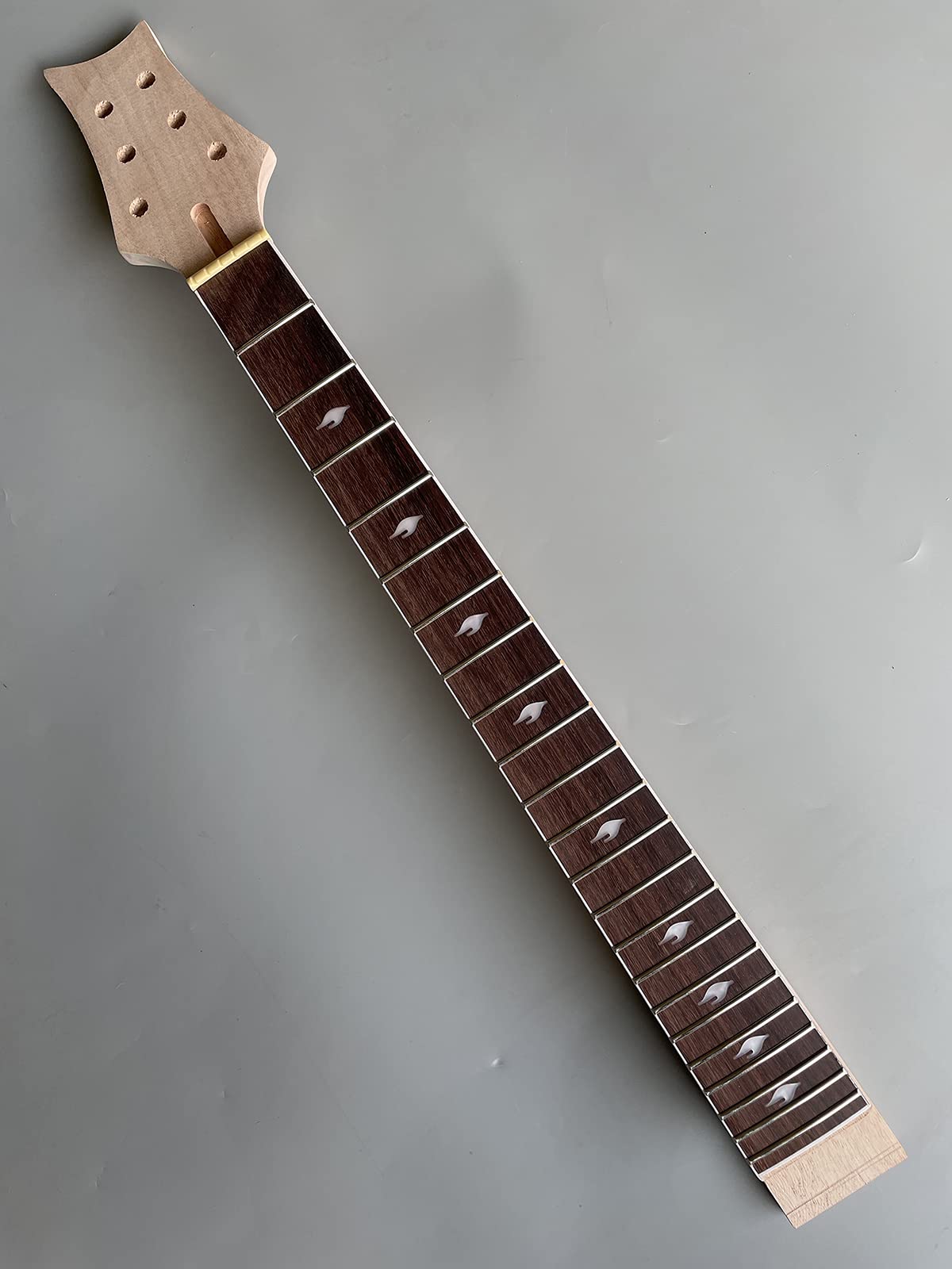 Yinfente Electric Guitar Neck Replacement 22 fret 24.75 inch Unfinished Rosewood Fretboard (24.75inch) - WoodArtSupply