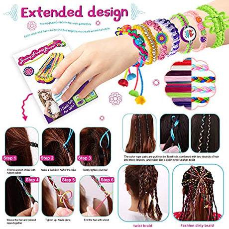 Friendship Bracelet Making Kit Toys, Ages 7 8 9 10 11 12 Year Old Girls Gifts Ideas, Birthday Present for Teen Girl, Arts and Crafts String Maker Topdiaos