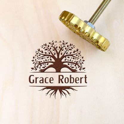 Customisable Wood Branding Iron with Brass Head and Wood Handle for Unique Personalised Designs - WoodArtSupply