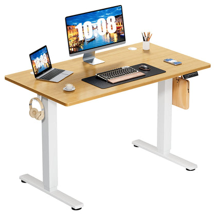 Sweetcrispy Standing Desk Adjustable Height, 40inch Electric Sit Stand up Desk for Home Office, Modern Rising Work Table for Computer Laptop, Lift