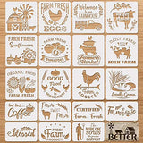 20 Pieces Farmhouse Stencils Reusable Farm Painting Stencils Farm Theme Drawing Art Template for Scrapbooking Drawing Tracing DIY Furniture Wall Zonon