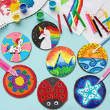 Wakestar Unfinishied Wood Slices for Arts and Crafts,Glow in The Dark Wooden Painting Kit for Kids Girls Age 5-12 Years Old,Creative Crafts Toys for Wakestar