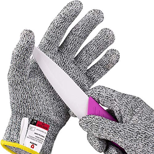 NoCry Cut Resistant Gloves for Kids, XS (8-12 Years) - High Performance Level 5 Protection, Food Grade. Free Ebook Included! - WoodArtSupply