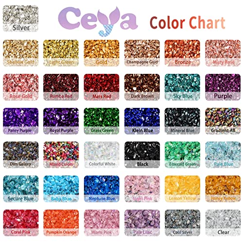 Ceya 10.6oz/ 300g Crushed Irregular Glass Silver Metallic Crystal Chips Broken Glass Glitter 2-4mm Craft Chunky Glitter for Nail Art Epoxy Resin Mold ceya