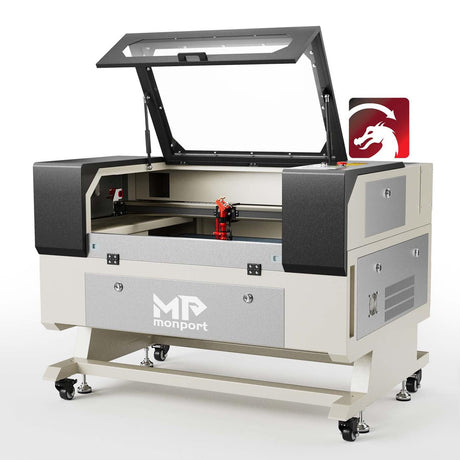 Monport 60W Auto Focus CO2 Laser Engraving and Cutting Machine with Larger Working Area(20"x 28") Laser Engraving Machine Support Laser Software Like Monport
