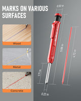 Nicpro 5 Pack Carpenter Pencil with Sharpener, Mechanical Carpenter Pencils with 41 Refills (Red, Black, Yellow), Deep Hole Marker Construction Heavy Nicpro