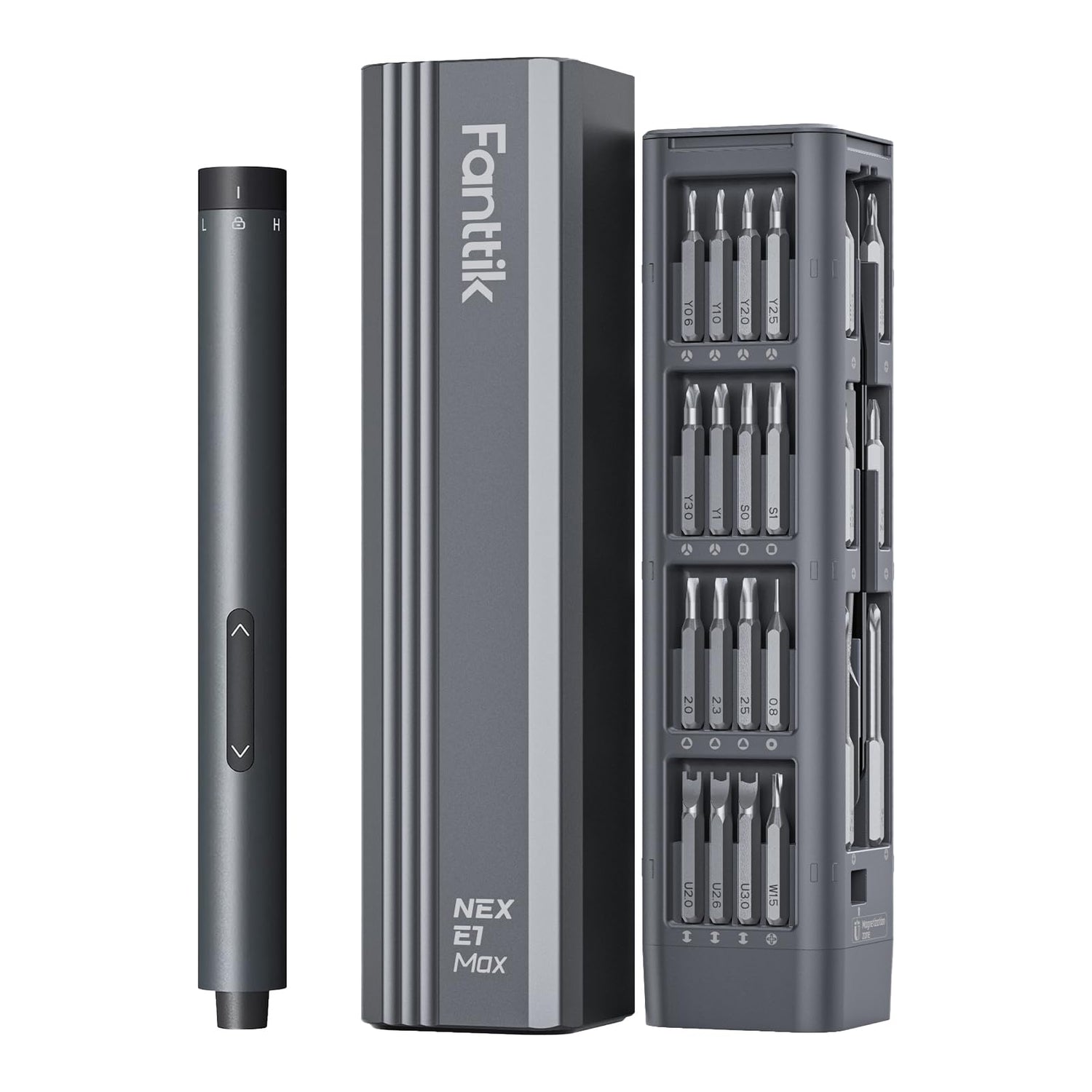 Fanttik E1 Max 3.7V Mini Electric Screwdriver, Precision Electric Screwdriver, 50-in-1 Magnetic Bits, Max 3 N.m, Magnetic Storage, 5/32''Hex, Repair Fanttik