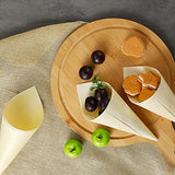 Wood Tasting Cone Disposable Wooden Cone Serving and Tasting Cone Appetizer Finger Food Ice Cream Holder for Food and Decoration Displays Home Nuenen