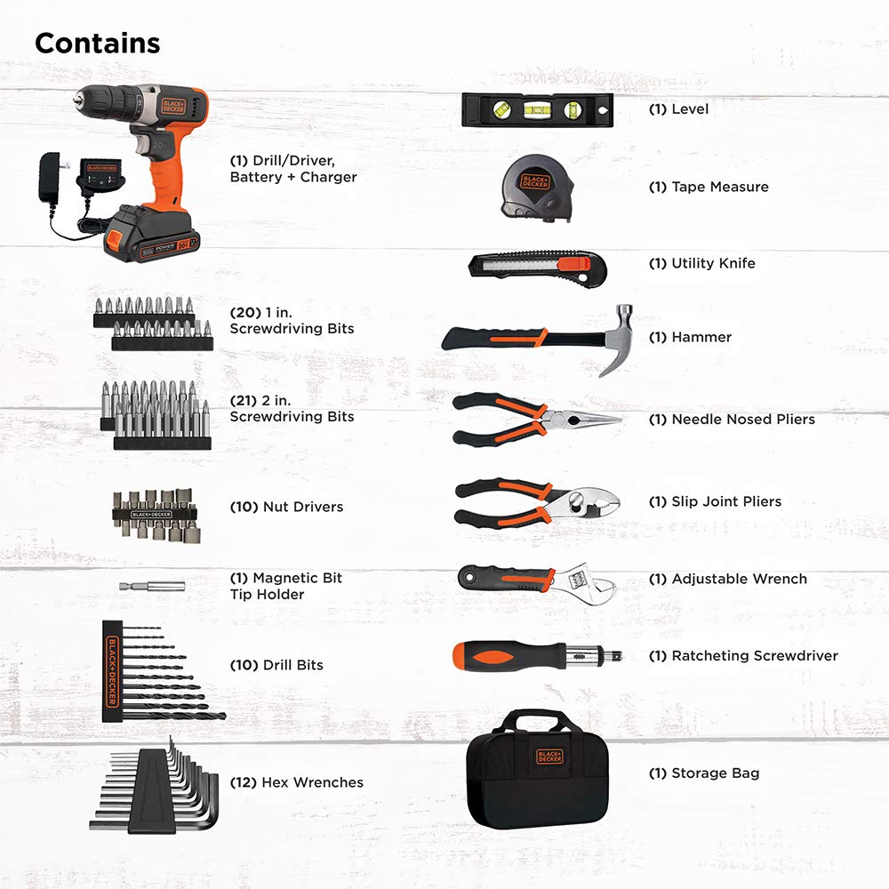 beyond by BLACK+DECKER Home Tool Kit with 20V MAX Drill/Driver, 83-Piece (BDPK70284C1AEV) beyond