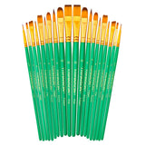 Transon 20pcs Artist Painting Brush Set and Acrylic Paint Set 12-Color with 3 Paint Brushes TRANSON