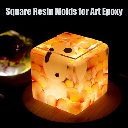 ZQYSING (3 Pack) Resin Cube Molds, Deep Square Silicone Molds for Epoxy Resin Casting DIY Art Craft Candle Soap Making