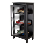 Winsome Poppy Display Cabinet with 3-Sided Tempered Glass, 47.2"H, Black (20523) Winsome