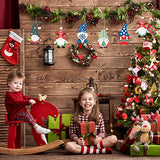 25 Pieces Christmas Wooden Gnome Cutouts Slices Unfinished Blank Wood Hanging Ornaments with 25 Ropes for Christmas Tree DIY Craft Making Painting PEVOGON