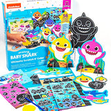Baby Shark Ultimate Scratch ‘N Color Set by Horizon Group USA, 56 Scratch Art Activities, Including Stickers, 3D Shapes & More, Scratch Art for Kids Baby Shark