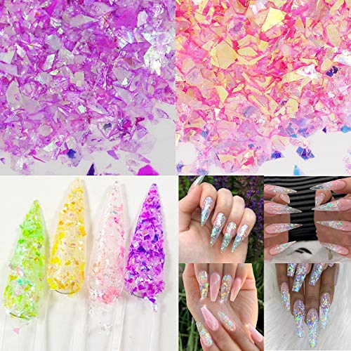 Bellelfin 14 Colors Resin Chunky Glitter Flakes Irregular Iridescent Sparkles Glitters Confetti Craft Supplies for Epoxy/Tumblers/Slime, Nail Art Bellelfin