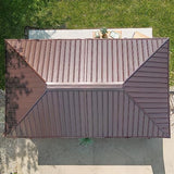 Backyard Discovery Barrington 20 ft. x 12 ft. All Cedar Wood Carport Pavilion Gazebo, Shade, Rain, Hard Top Steel Metal Roof, All Weather Protected, Backyard Discovery